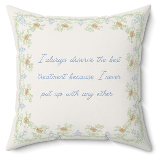 Throw Pillow – Emma No.2 – "Best Treatment"