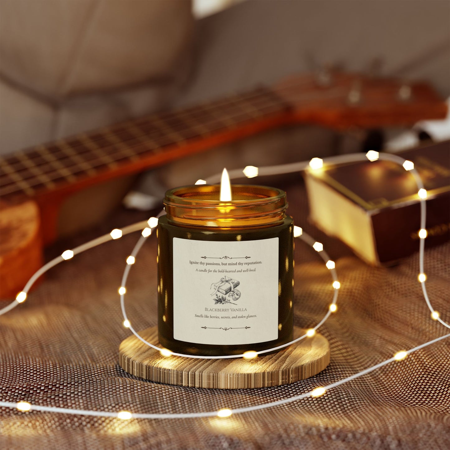 “Ignite thy passions, but mind thy reputation.” Scented Candle