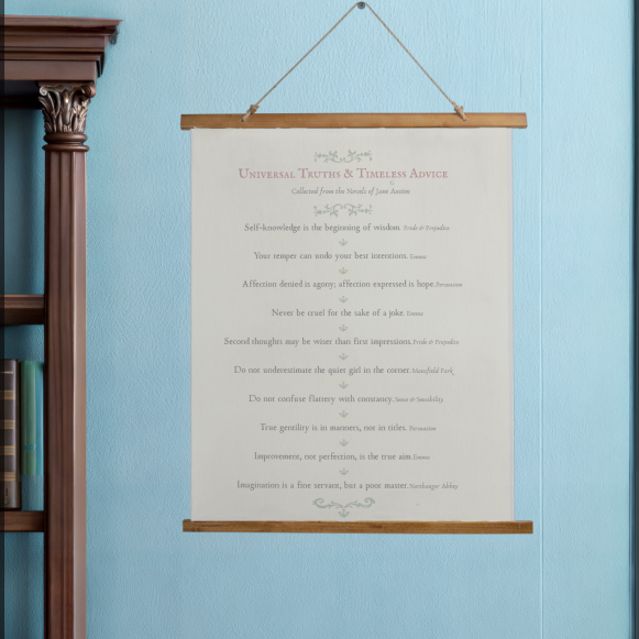 Universal Truths & Timeless Advice — A Jane Austen Almanac Wall Hanging