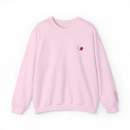 Between Fiction & Reality. Literary Embroidered Sweatshirt, Light