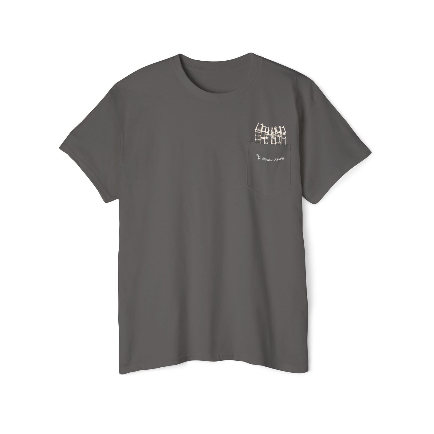 "My Pocket Library" Printed Pocket T-shirt