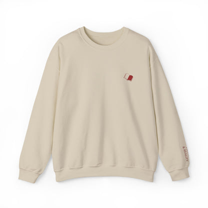 Between Fiction & Reality. Literary Embroidered Sweatshirt, Light