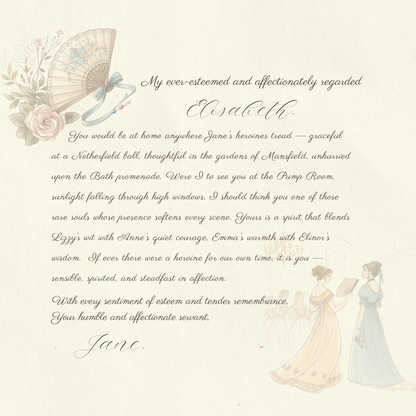Austen-Inspired Wall Art — Personalized Regency Letter