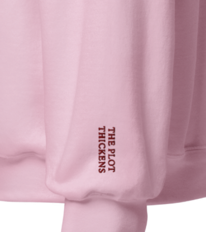 The Plot Thickens. Literary Embroidered Sweatshirt, Light