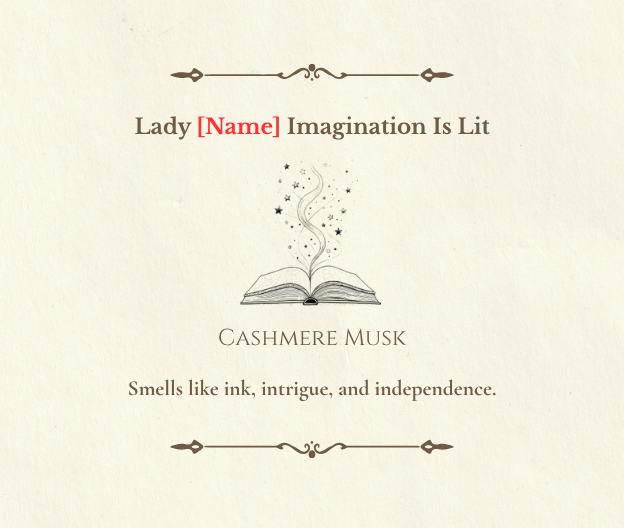 “Lady [Name]’s Imagination Is Lit” Personalized Candle
