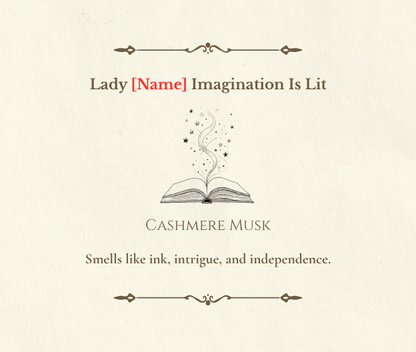 “Lady [Name]’s Imagination Is Lit” Personalized Candle