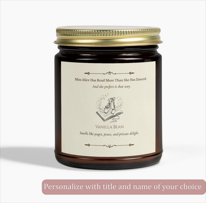 “Miss [Name] has read more...” Personalized Candle