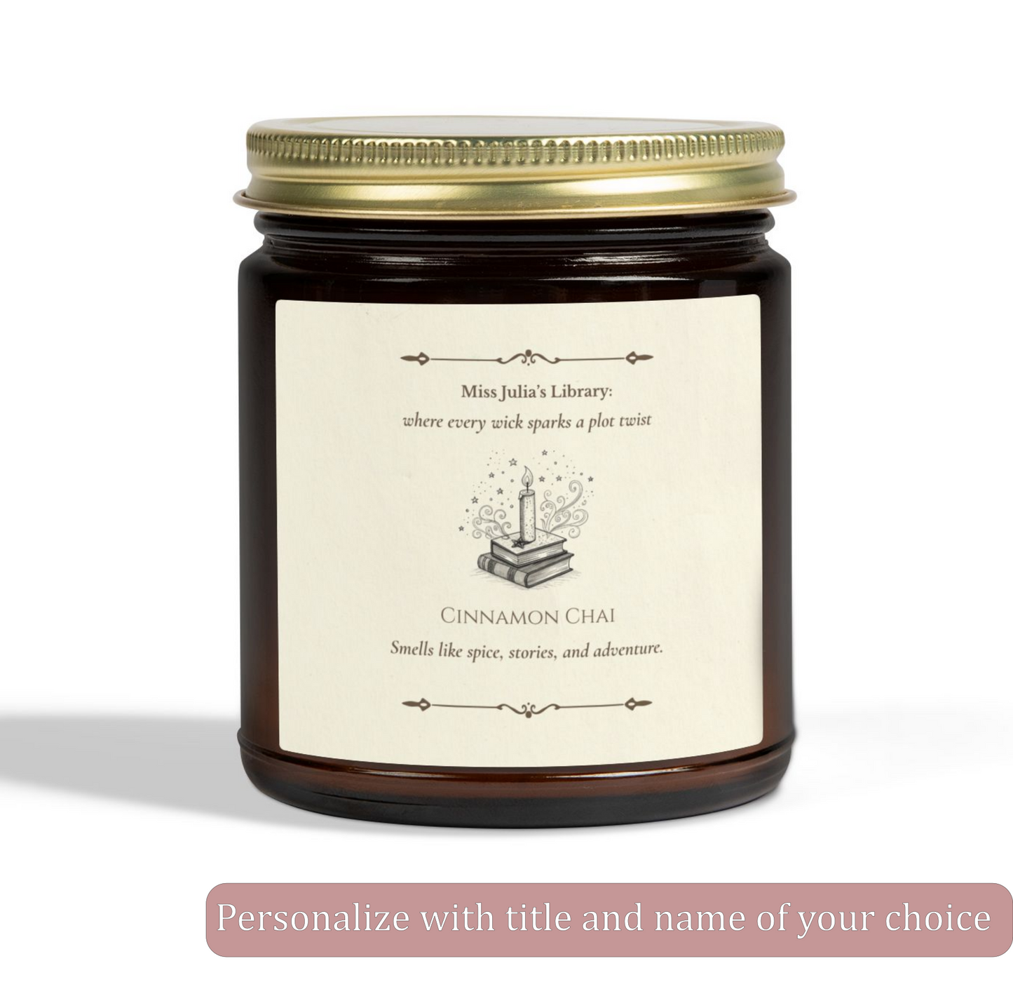 "Miss [Name]'s Library" Personalized Candle