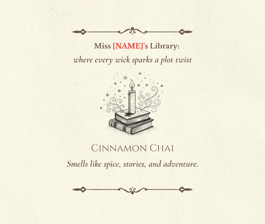 "Miss [Name]'s Library" Personalized Candle