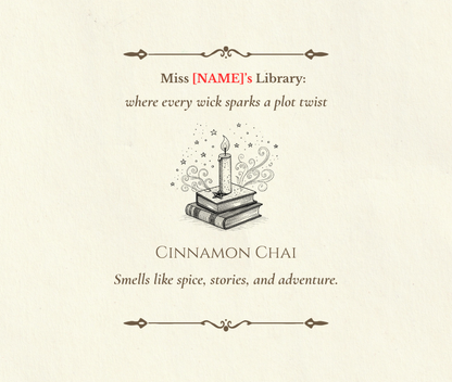 "Miss [Name]'s Library" Personalized Candle