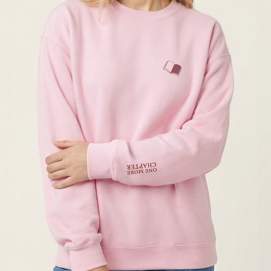 One more chapter. Literary Embroidered Sweatshirt, Light