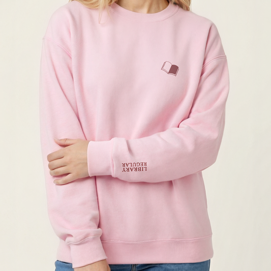 Library Regular. Literary Embroidered Sweatshirt, Light