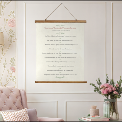 Universal Truths & Timeless Advice — A Jane Austen Almanac Wall Hanging