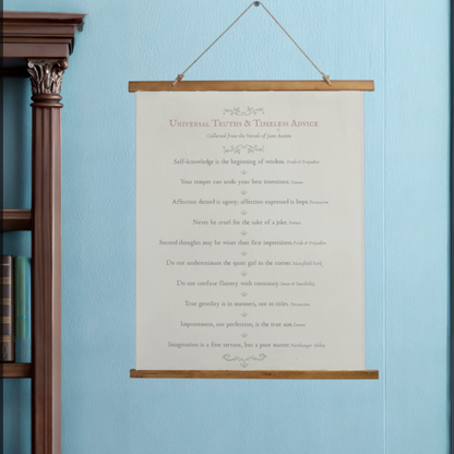 Universal Truths & Timeless Advice — A Jane Austen Almanac Wall Hanging