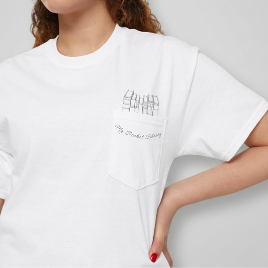 "My Pocket Library" Printed Pocket T-shirt