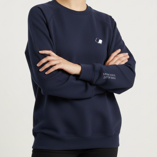 The Plot Thickens. Literary Embroidered Sweatshirt, Dark