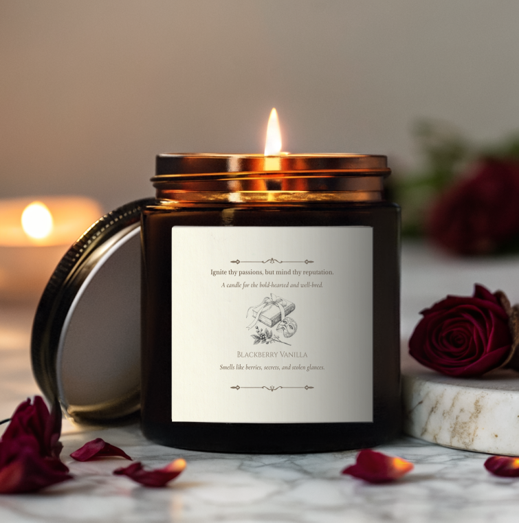 “Ignite thy passions, but mind thy reputation.” Scented Candle
