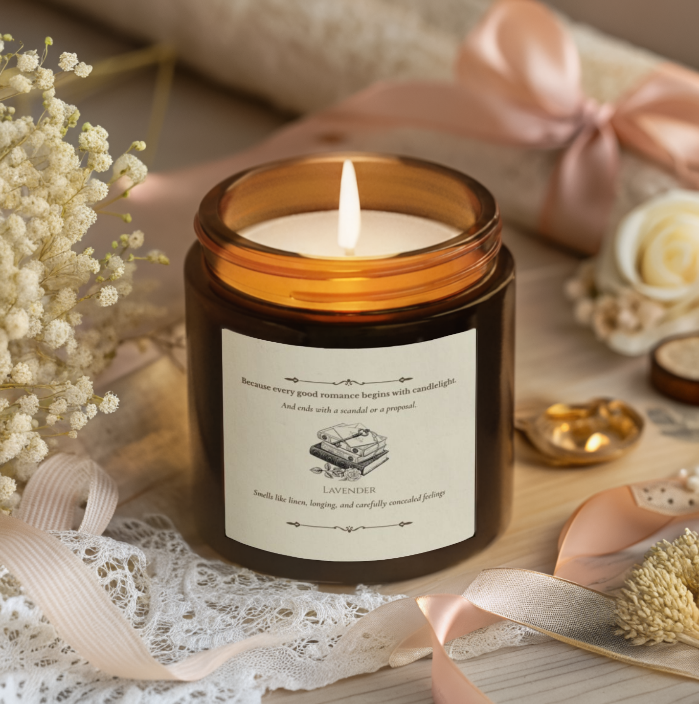 "Because every good romance begins with candlelight" Scented Candle