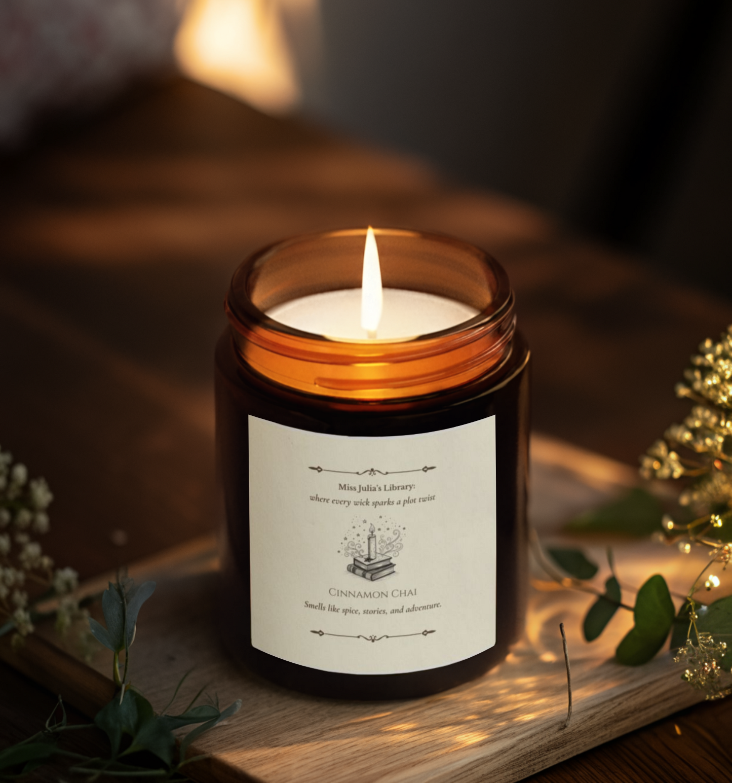 "Miss [Name]'s Library" Personalized Candle