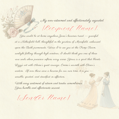 Austen-Inspired Wall Art — Personalized Regency Letter