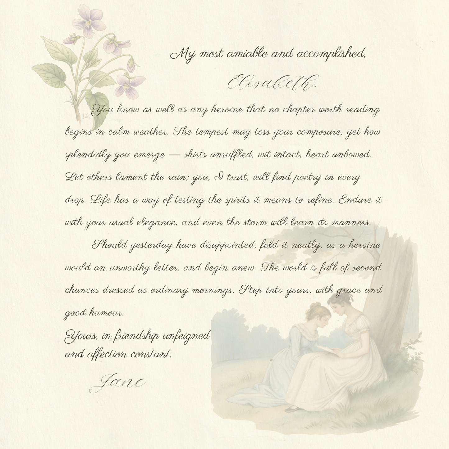 The Heroine’s Morning — Personalized Regency Letter